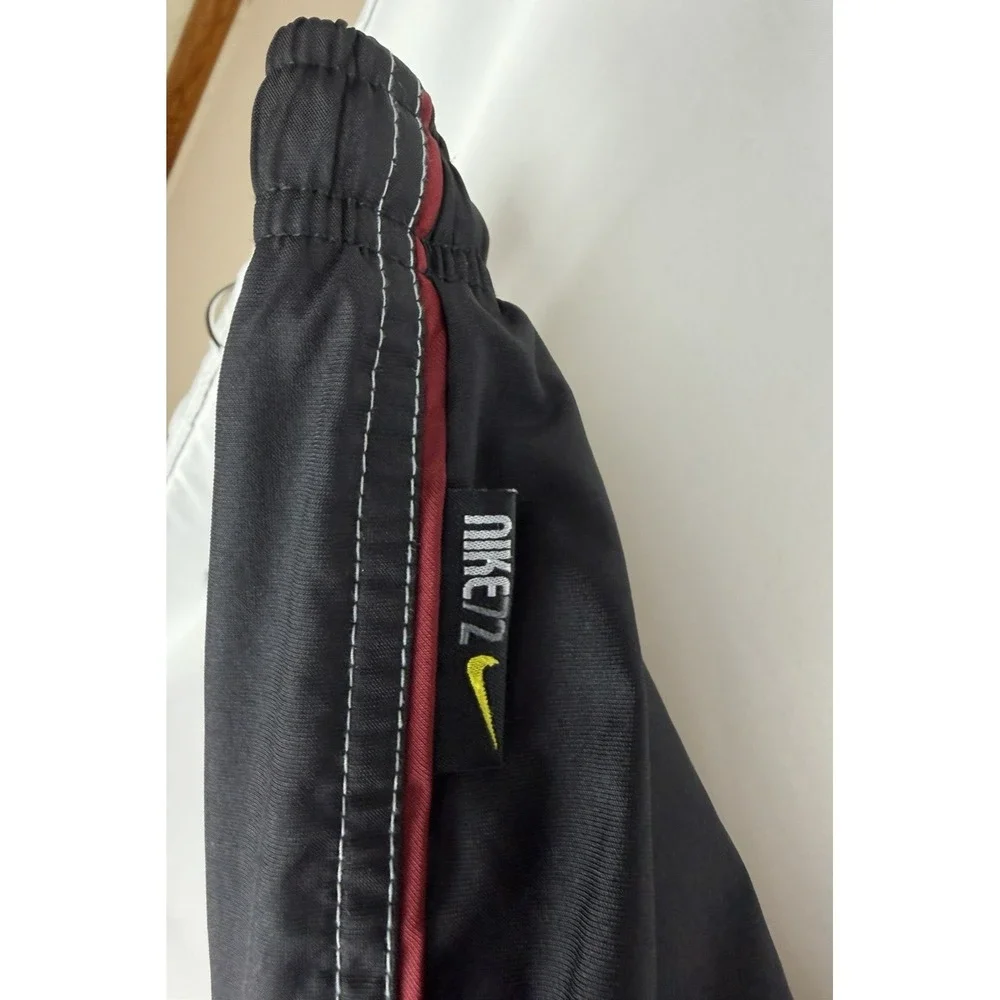 Nike 72 Vintage Windpants Mens L Black Gray Track Pants Mesh Lined Warm Up Swish